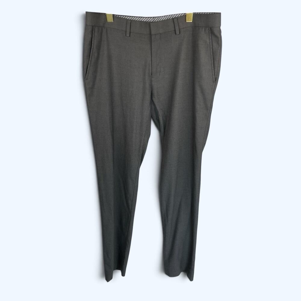 J.M. Haggar Ultra Slim Fit Stretch Men's Dress Pants Charcoal Grey 34x32 (34x31)